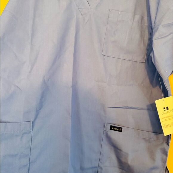 Royal Blue V-Neck Short Sleeve Medical Shirt - Picture 2 of 8